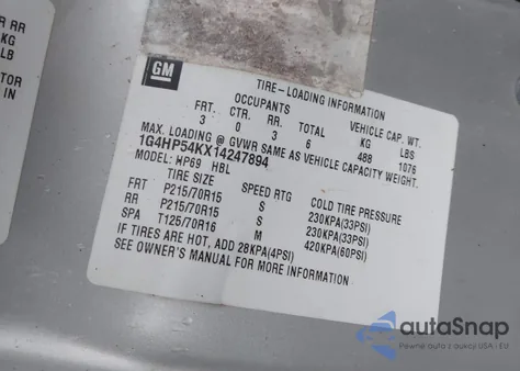 2001 Buick Lesabre Custom z USA, uszkodzony, nr VIN 1G4HP54KX14247894